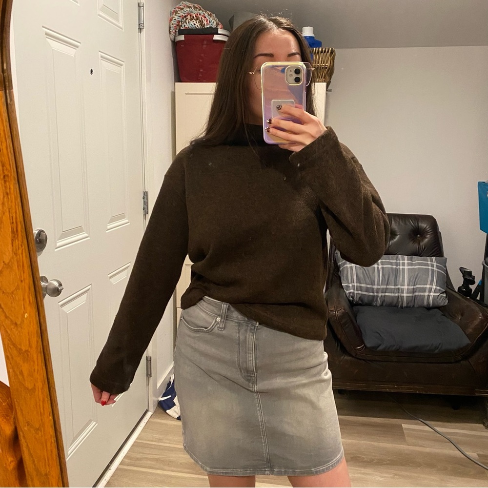 UNIQLO Brown Marl Mock Neck Sweater